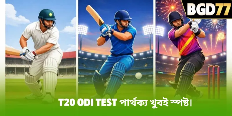 T20 odi test পার্থক্য খুবই স্পষ্ট।