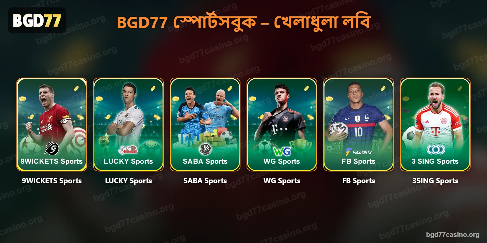 BGD77 স্পোর্টস লবির ছয়টি স্পোর্টসবুক